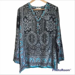 Johnny Was Silk Damask Tunic